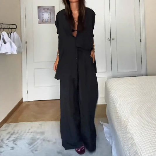 Damen Oversized Leinenanzug mit lässigem Schnitt Stalluxe