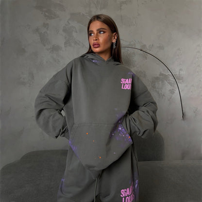 Damen Lässiges Oversized Freizeitset mit weitem Hoodie und bequemen Jogginghosen Stalluxe