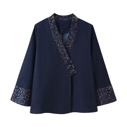 Damen Modische Jacke mit eleganter Bestickung und asymmetrischem Schnitt Stalluxe