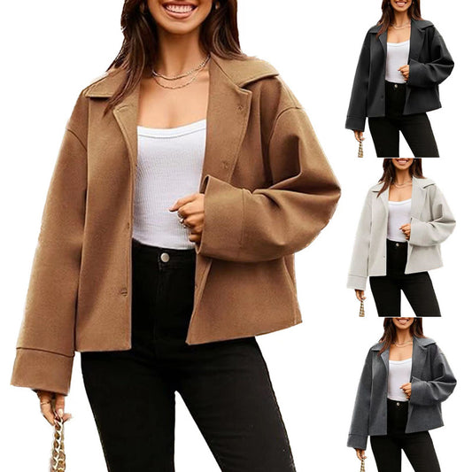 Damen Elegante Oversized-Jacke mit weich strukturiertem Stoff und lässigem Schnitt Stalluxe
