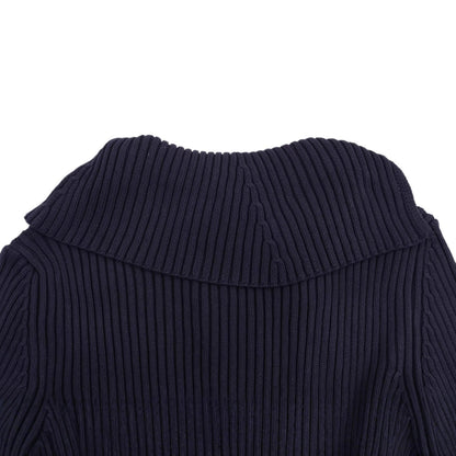 Damen modische Strickjacke mit breitem Kragen und asymmetrischem Reißverschluss Stalluxe