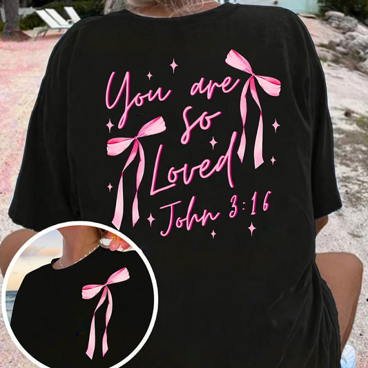 Damen T-Shirt mit kreativem Schriftzug und Rüschen-Details Stalluxe
