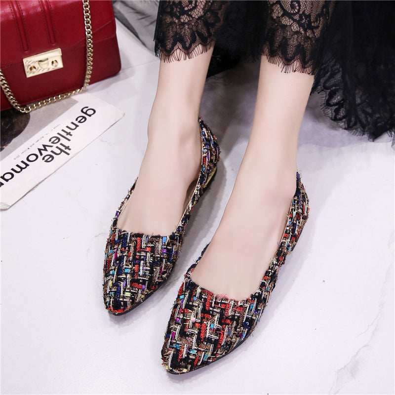 Damen elegante Slip-On Ballerinas mit modischem Webdesign Stalluxe