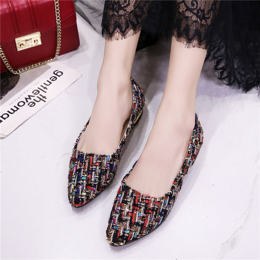 Damen elegante Slip-On Ballerinas mit modischem Webdesign Stalluxe