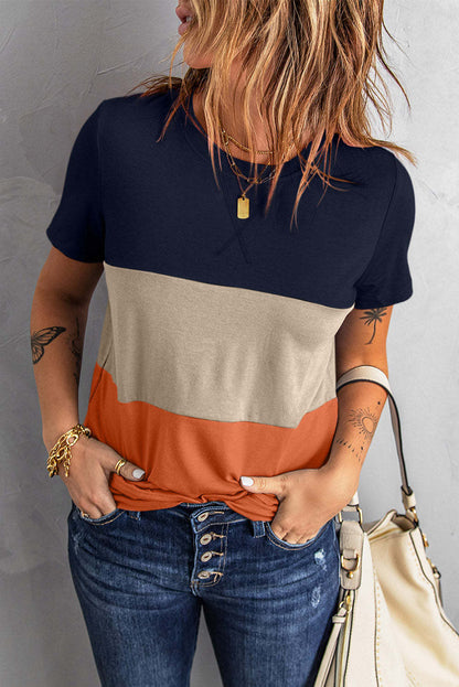 Damen T-Shirt mit modernem Blockdesign und lässigem Schnitt Stalluxe