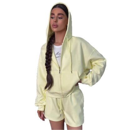 Damen bequeme Hoody-Shorts Kombination Stalluxe
