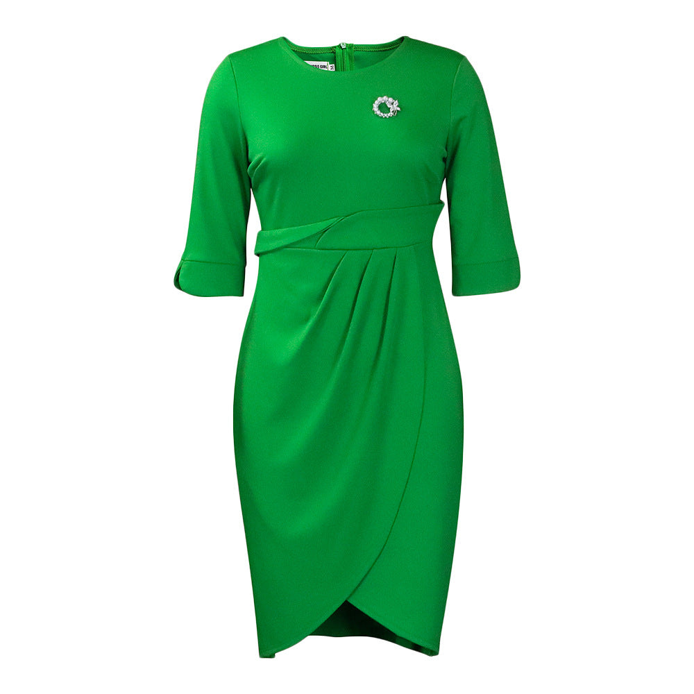 Damen Midikleid mit elegantem Wickeldetail und raffinierter Taillierung Stalluxe