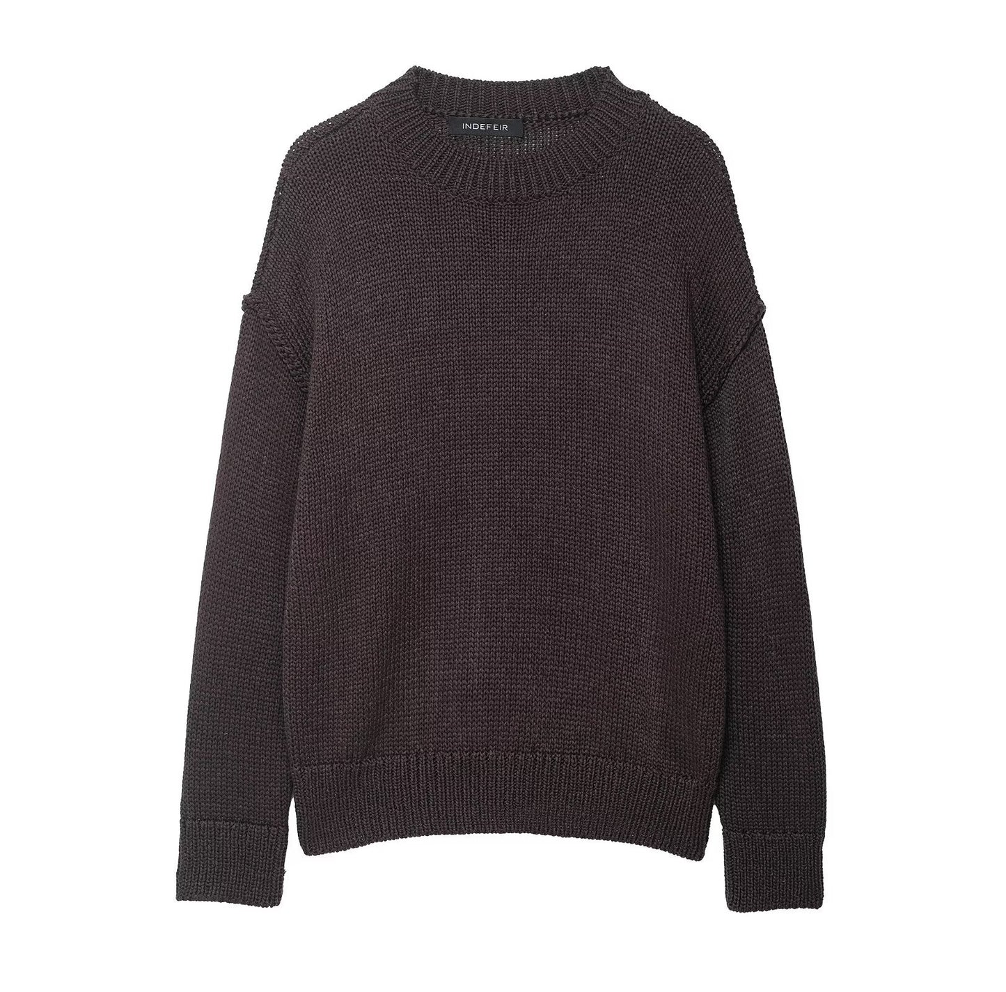 Damen bequemer Strickpullover mit Rundhalsausschnitt und lässigem Schnitt Stalluxe