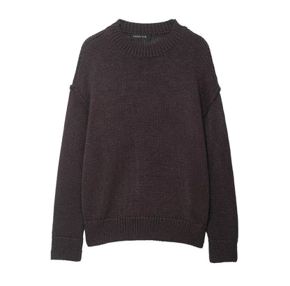 Damen bequemer Strickpullover mit Rundhalsausschnitt und lässigem Schnitt Stalluxe
