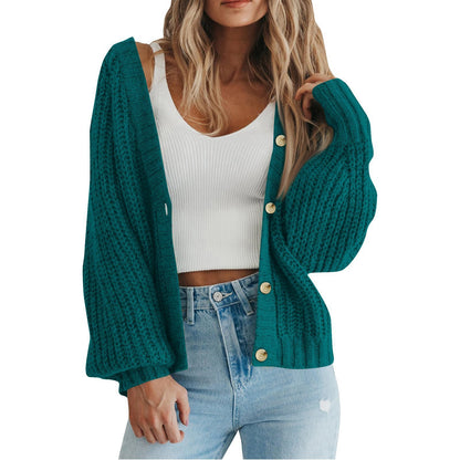 Damen Grobstrick-Cardigan mit Knopfdetails und weitem Schnitt Stalluxe