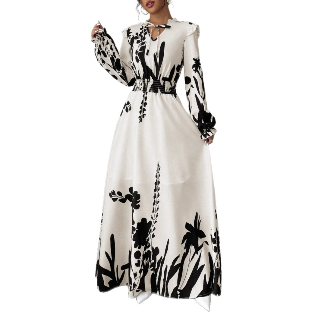 Damen Maxikleid mit schmeichelhaftem Schnitt und floralen Details Stalluxe