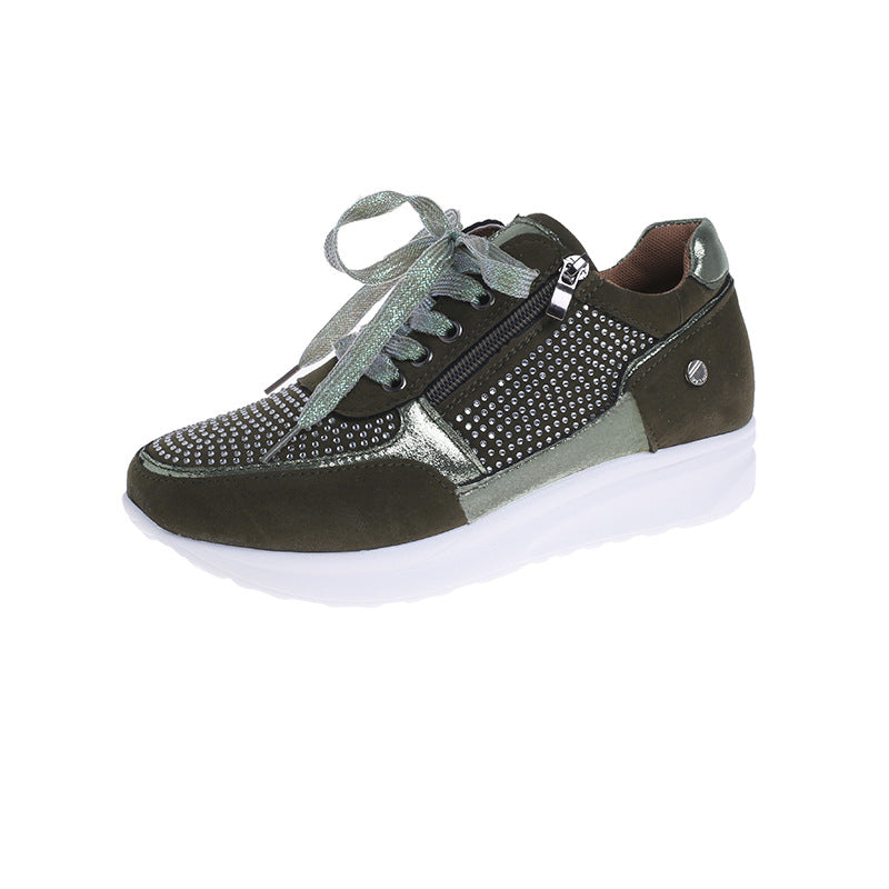 Damen modische Sneakers mit eleganten Glitzer-Akzenten und praktischem Reißverschluss Stalluxe