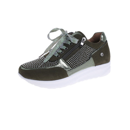 Damen modische Sneakers mit eleganten Glitzer-Akzenten und praktischem Reißverschluss Stalluxe