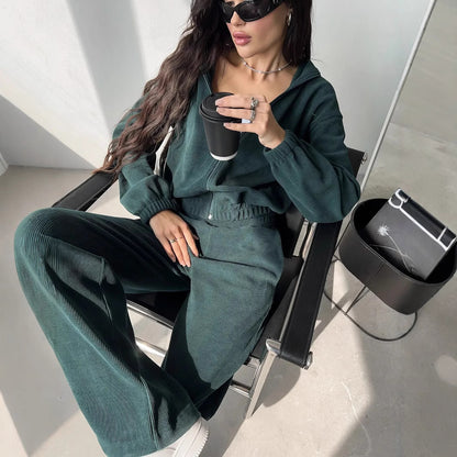 Damen lässige Cropped Hoodie mit strukturierter Oberfläche und elastischem Bund Stalluxe