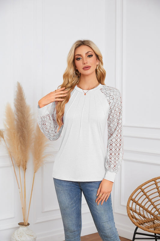 Damen Elegantes und atmungsaktives Oberteil mit Spitze Stalluxe