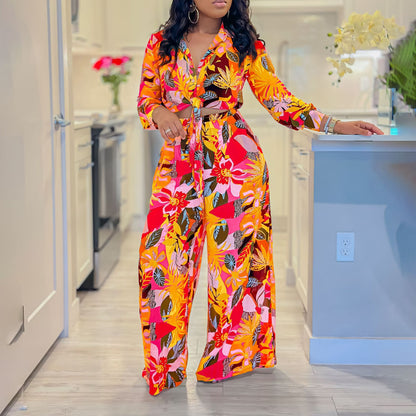 Damen Eleganter Jumpsuit mit floralen Mustern und tailliertem Schnitt Stalluxe