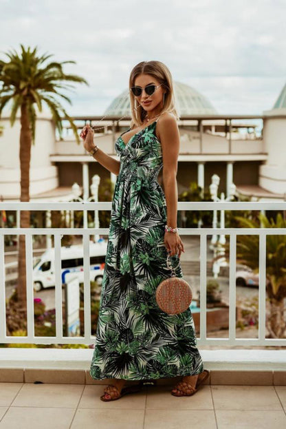 Damen Maxikleid mit floralen Mustern und raffiniertem Schnitt Stalluxe