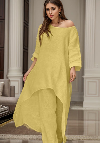 Damen Lässiges Freizeitoberteil und Hose Set Stalluxe