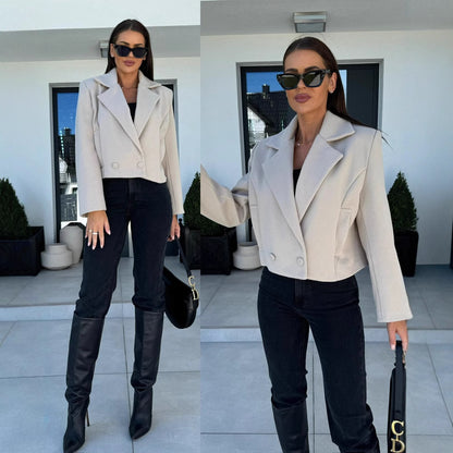 Damen Modischer Oversized-Blazer im klassischen Streifenmuster Stalluxe