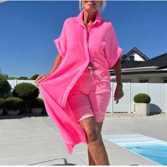 Women's Breezy Cotton Button-Up Cover-Up Dress Stalluxe
