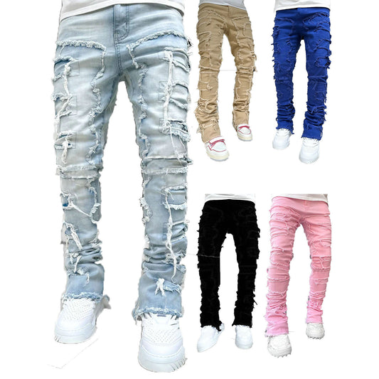Herren lässige Ripped Jeans im modischen Schnitt Stalluxe
