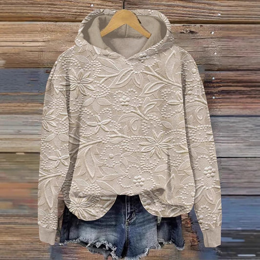Damen Kapuzenpullover mit floralem Reliefdesign Stalluxe