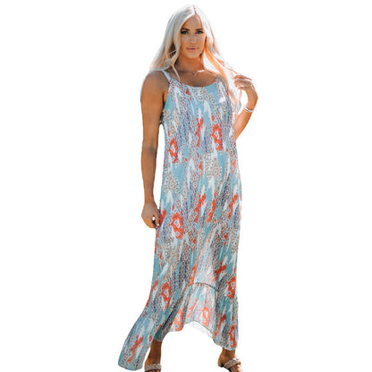 Damen Maxikleid mit blumenverziertem Design und schwingendem Schnitt Stalluxe