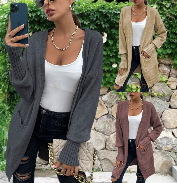 Damen Strickcardigan mit legerem Schnitt und tiefen Taschen Stalluxe