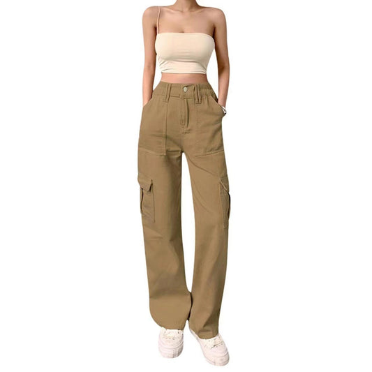 Damen Cargo-Hose mit praktischen Seitentaschen und weitem Schnitt Stalluxe