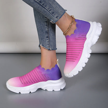 Damen Sportliche Slip-On Sneakers mit innovativem Farbverlauf Stalluxe