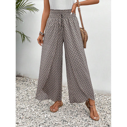 Damen weite Palazzo-Hose mit elastischem Bund und angesagtem Muster Stalluxe