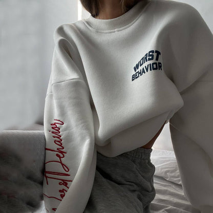 Damen Oversized Sweatshirt mit kreativem Retro-Druck Stalluxe