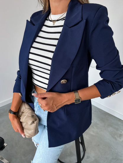 Damen Eleganter Blazer im modernen Schnitt mit doppelter Knopfreihe Stalluxe