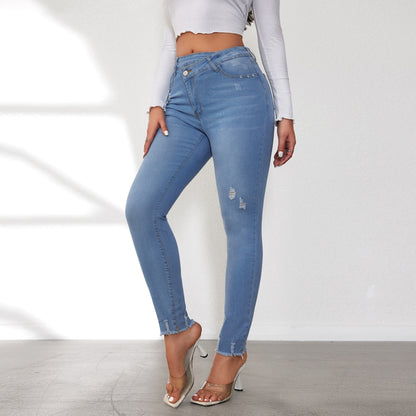 Damen Skinny Jeans mit modischen Destroyed-Details Stalluxe