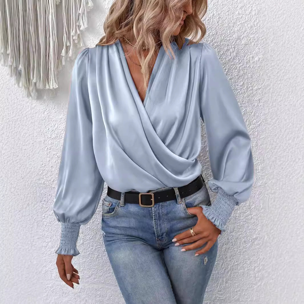 Damen Wickelbluse mit farbenfrohem Paisleymuster Stalluxe