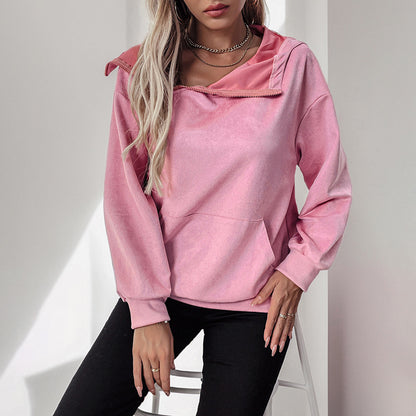 Damen lässiger Hoodie mit Kängurutasche Stalluxe