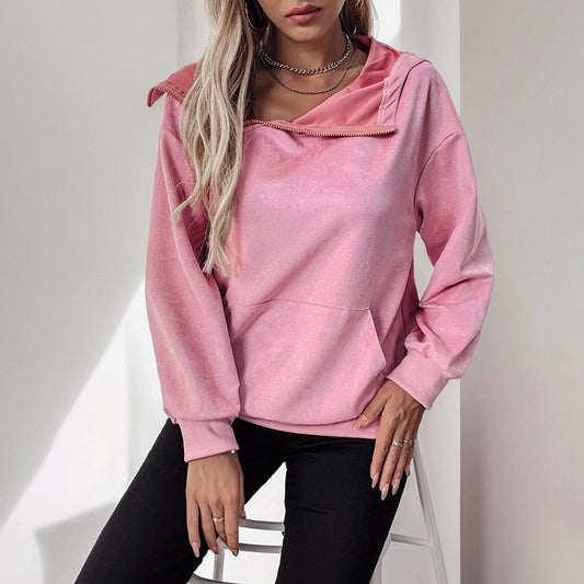 Damen lässiger Hoodie mit Kängurutasche Stalluxe