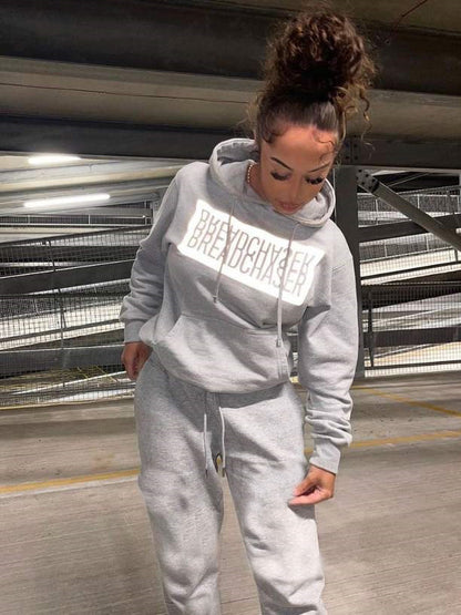 Damen Sportliches Freizeit-Sweatshirt und Jogginghose Set mit praktischem Kängurutaschen-Design Stalluxe