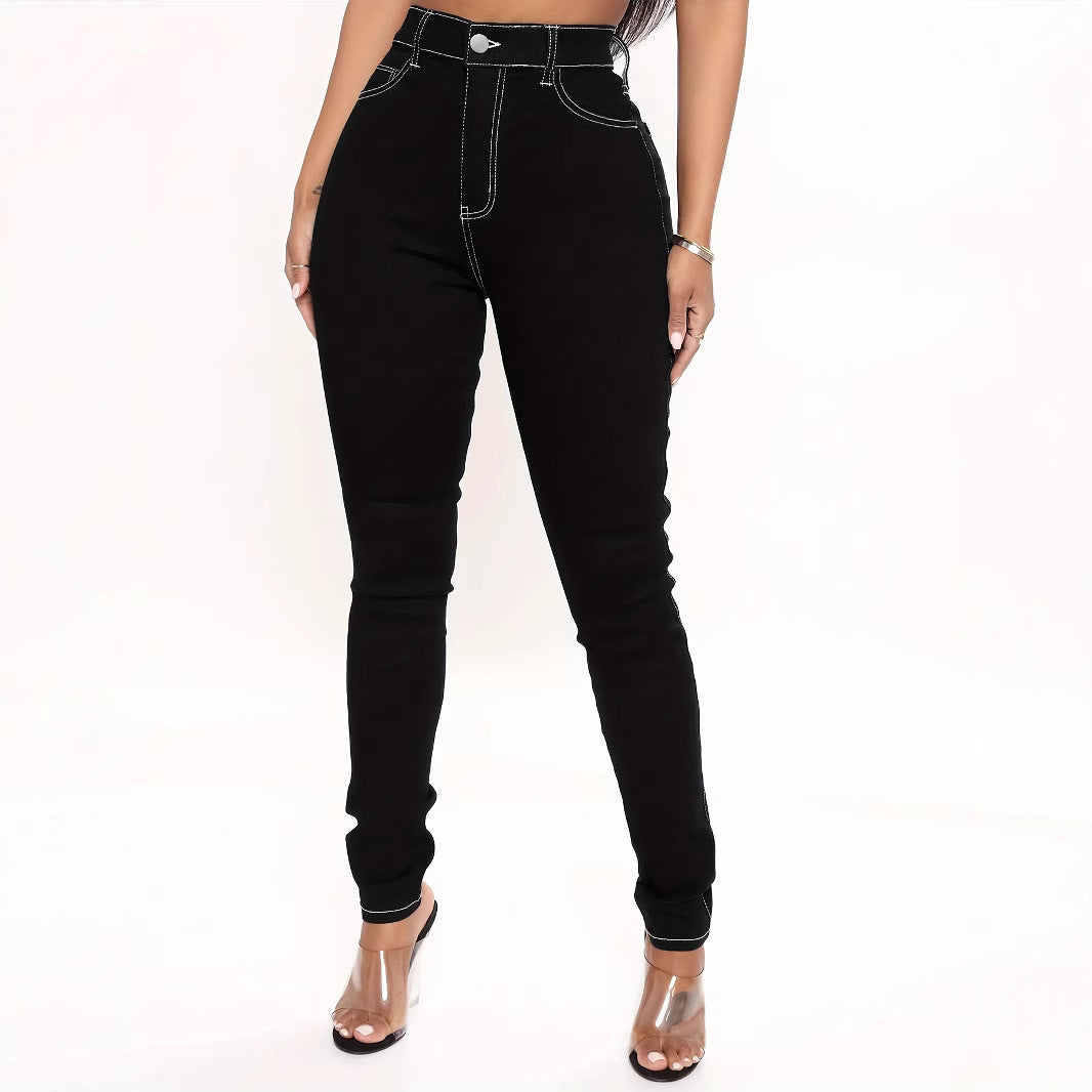 Damen Skinny Jeans mit modischem Schmetterlingsstick Stalluxe