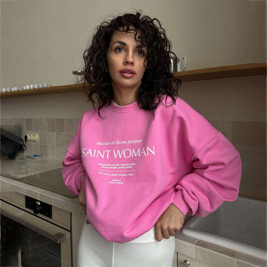 Damen Sweatshirt mit kreativem Schriftzug und lässigem Schnitt Stalluxe