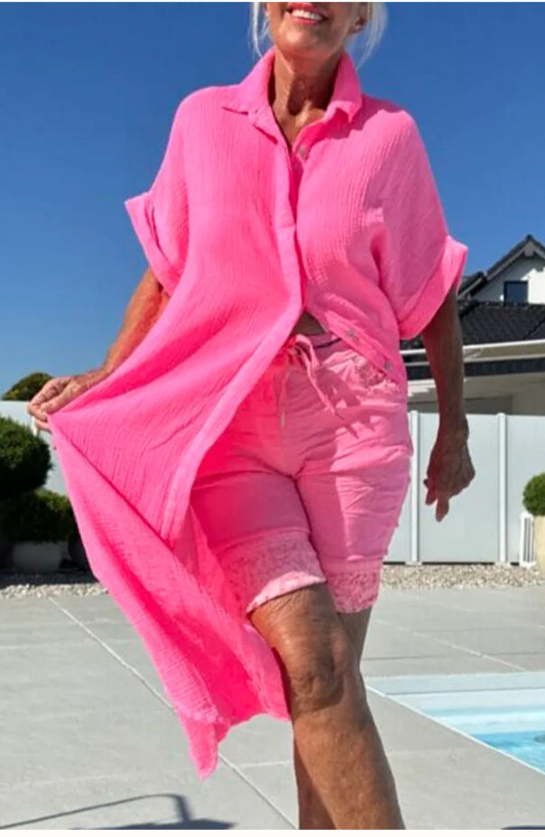 Women's Breezy Cotton Button-Up Cover-Up Dress Stalluxe