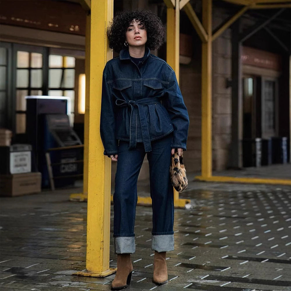 Damen Weite Jeans mit hohem Bund Stalluxe