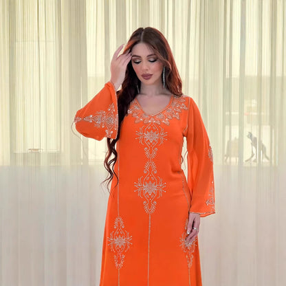 Damen elegantes Maxikleid mit filigranen Stickereien Stalluxe