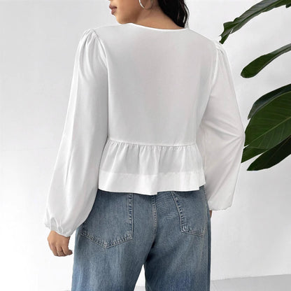 Damen Bluse mit romantischen Rüschendetails und Schleifen Stalluxe