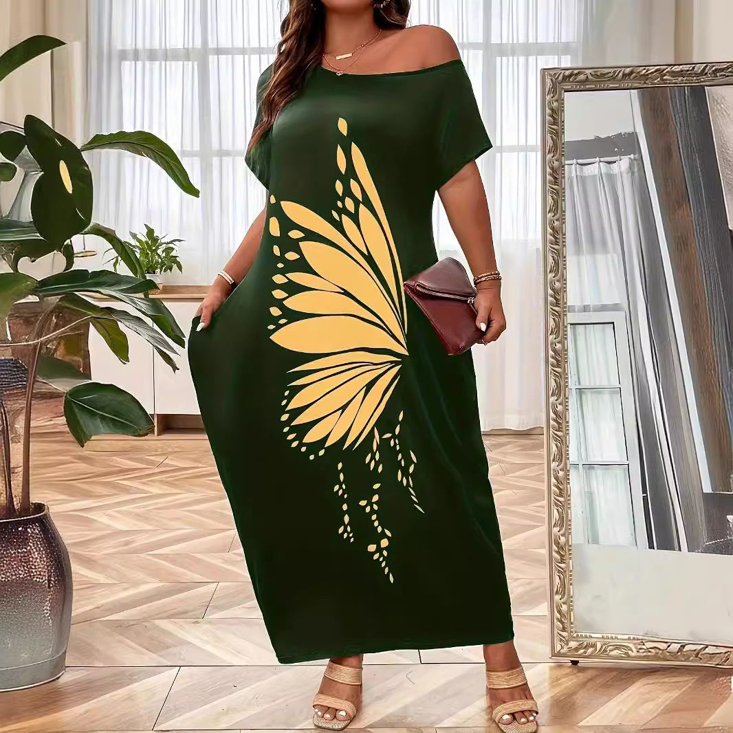 Damen Maxikleid mit elegantem Schmetterlingsmotiv Stalluxe