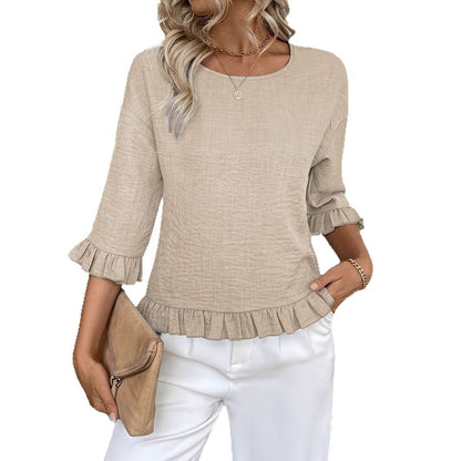 Damen lässige Bluse mit Rüschen Stalluxe
