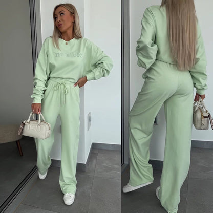 Damen lässiger Sweatsuit mit hohem Bund und hochwertigem Material Stalluxe