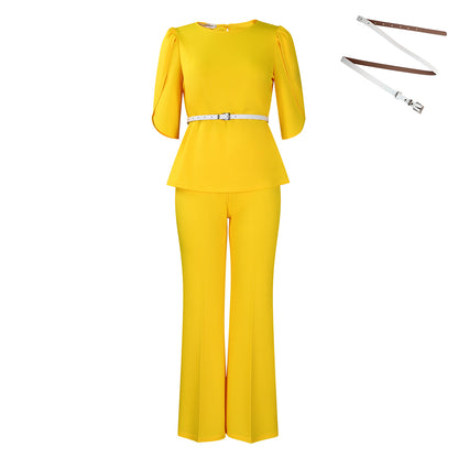 Damen elegante und modische Kombination aus Oberteil und Hose Stalluxe