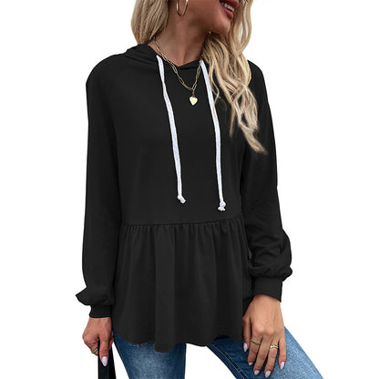Damen lässiger Hoodie mit Rüschendetail und Kordelzug Stalluxe
