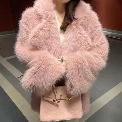 Damen Flauschige Kunstpelzjacke mit weiter Silhouette Stalluxe